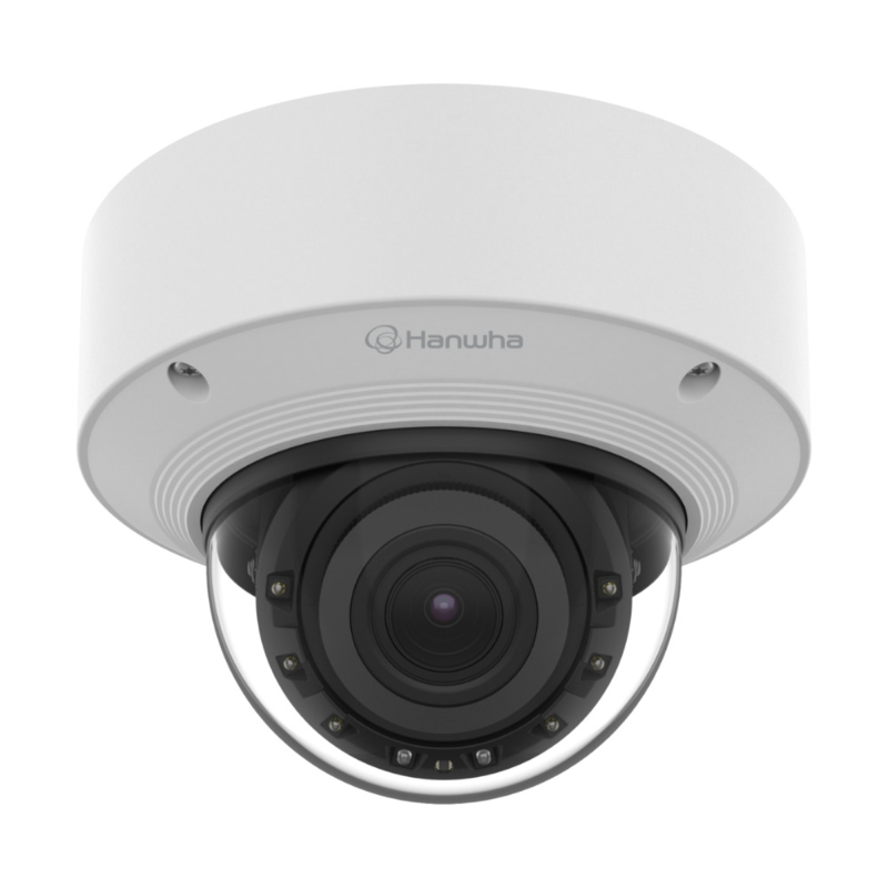 Hanwha 5MP Outdoor Vandal Dome AI Camera, 30fps, 40m IR, IK10, 3.3-9.3mm