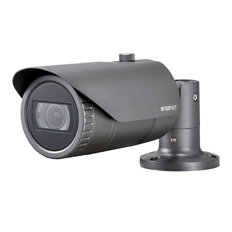 Hanwha Wisenet 4MP Outdoor Bullet Camera, H.265, WDR, IP66, IK10, 3.2-10mm
