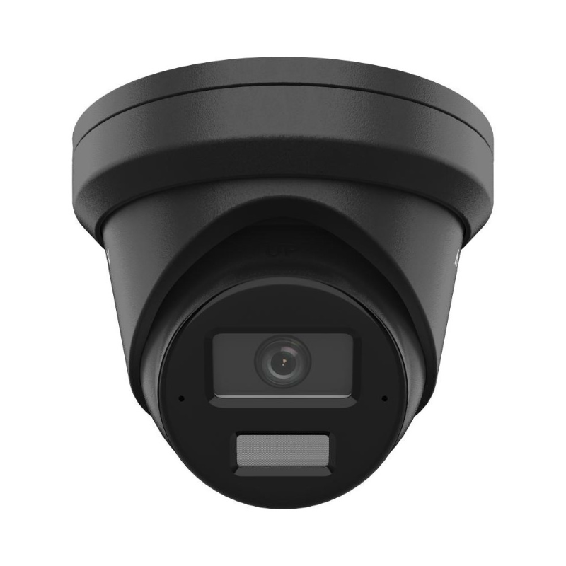 HiLook 6MP Intelligent Outdoor Turret Camera, Dual IR, Mic, IP67, 2.8mm, Black