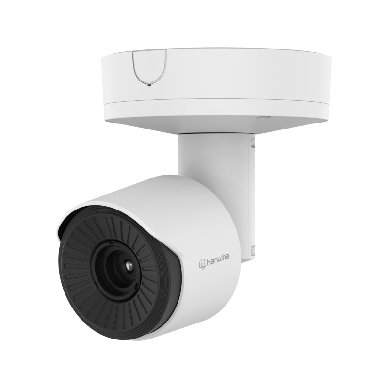 Hanwha Radiometric AI Thermal Bullet Camera, H.265, 30fps, IK10, PoE, 6.6mm